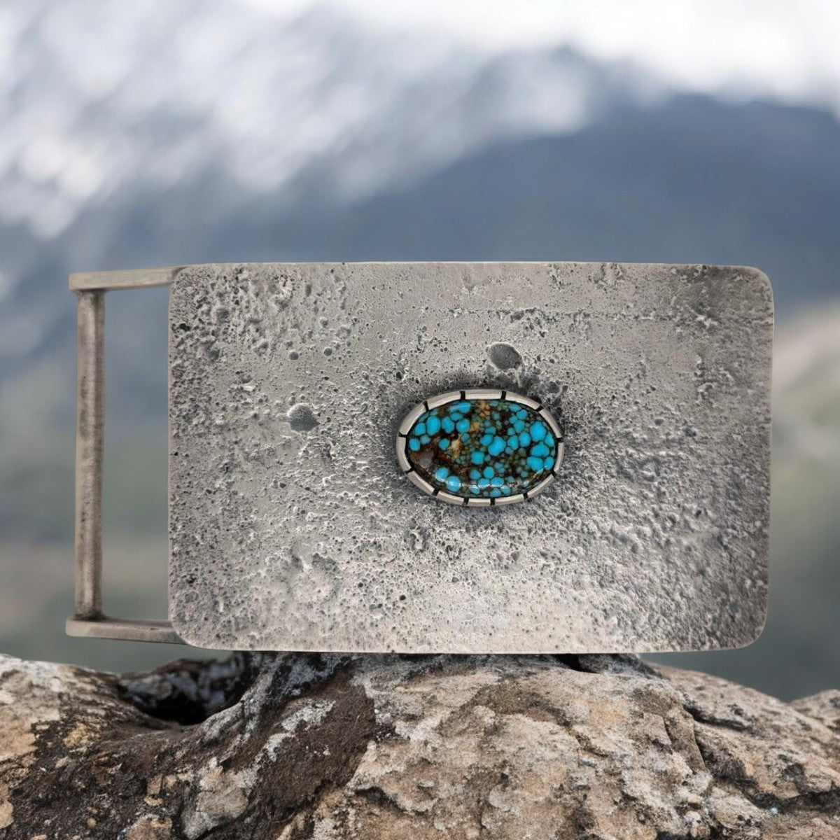 Gambler's Ledge | New Rob Sherman Tufa Cast Sterling Silver and Turquoise Belt Buckle