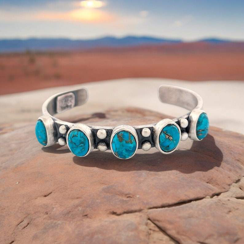 Scorpion Scythe | Hand Fabricated Sterling Silver and Kingman Turquoise Cuff Bracelet