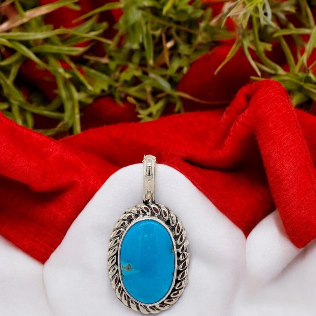 Mud Flats | Handmade Native American Sterling Silver and Turquoise Pendant by Jarod Gordy