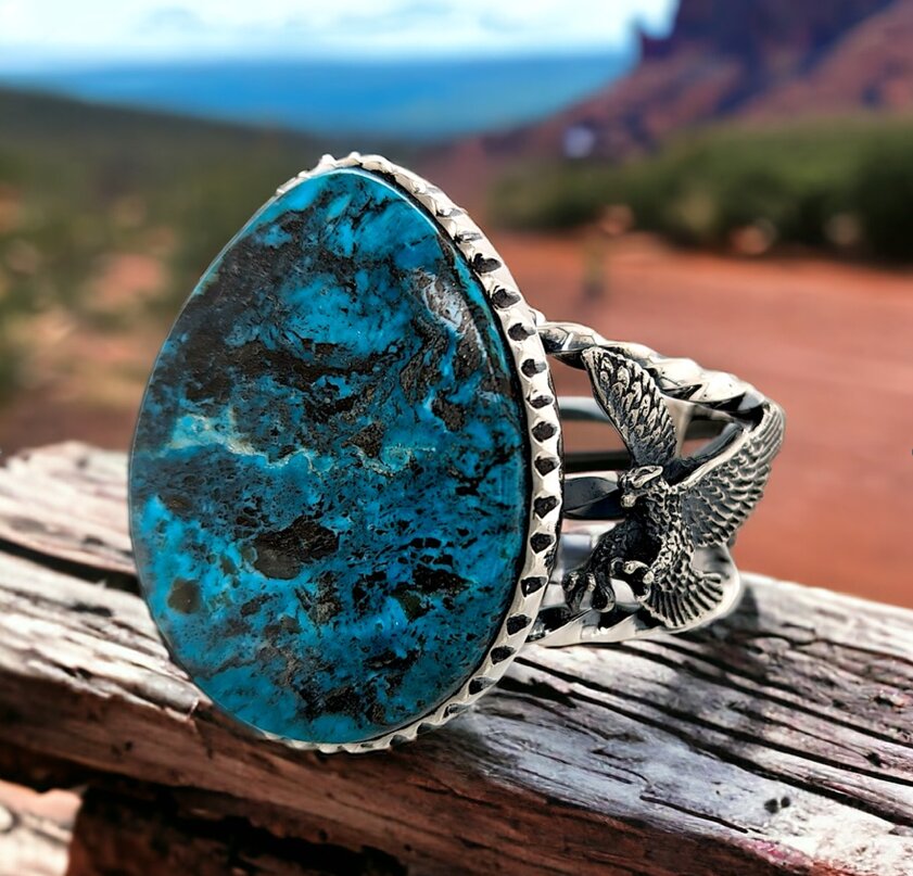 High Noon | Kingman Turquoise Sterling Silver Cuff Bracelet by Rob Sherman