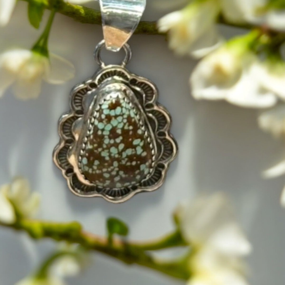 Thermopolis | Handmade Sterling Silver and Turquoise Pendant by Jarod Gordy