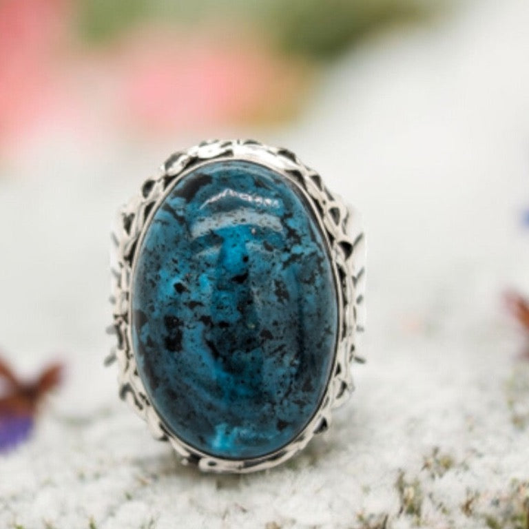 Vulture City's Gem | Sterling Silver & Bisbee Turquoise Ring by Rob Sherman