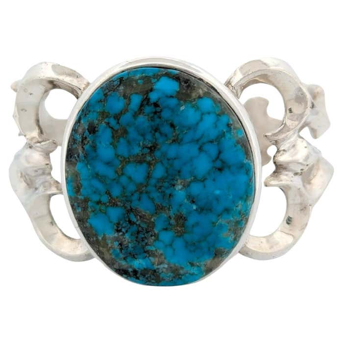 Thumb Butte | Kingman Turquoise Cuff Bracelet in Sterling Silver